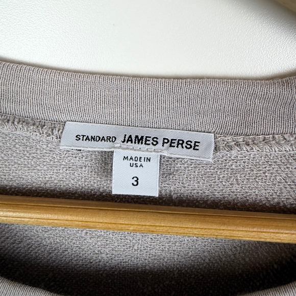 Standard James Perse Pullover Sweatshirt Size 3 Large Gray Lounge Comfy Casual - Picture 6 of 11